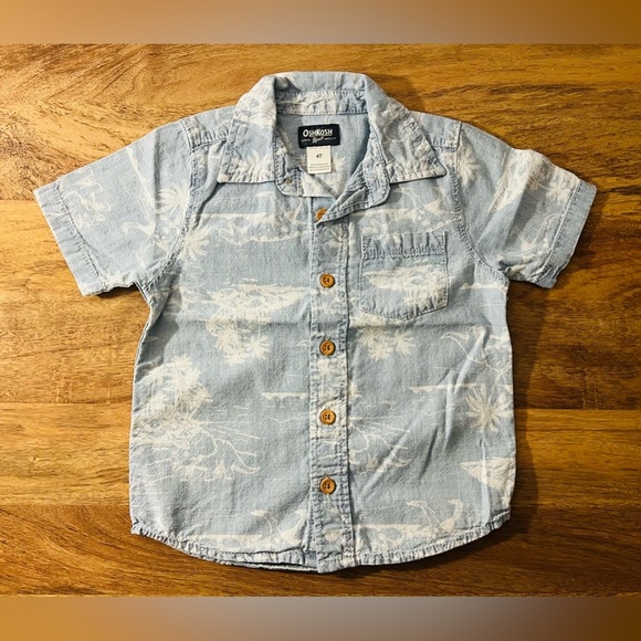 💛✨OSHKOSH‎ KIDS BEACH BUTTON DOWN SHIRT✨💛 - Picture 1 of 2